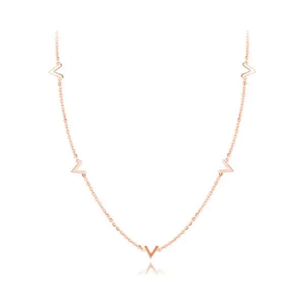 Cilla Jewels Ketting Letter V Rosegoud Verguld thumbnail