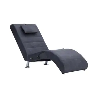 VidaXL Massage Chaiselongue Mit Kissen Grau Wildleder-Optik