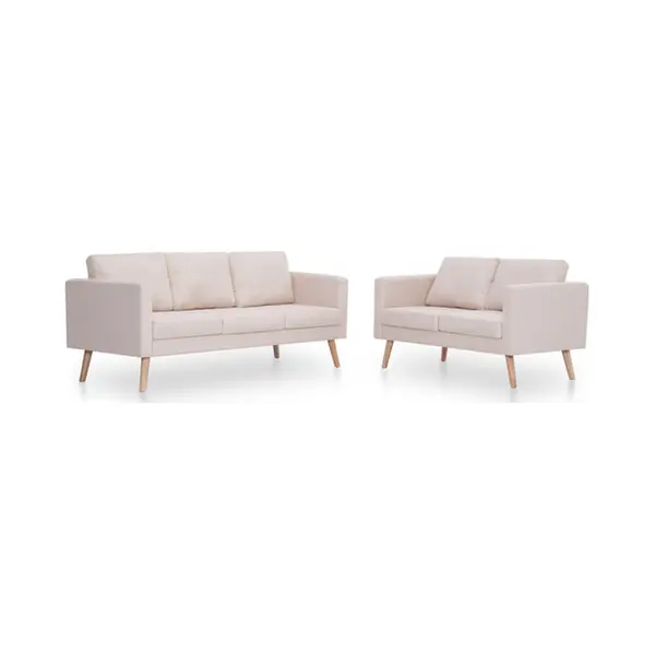 VidaXL 276851 Sofa 3 Sitz(e) Cremefarben thumbnail