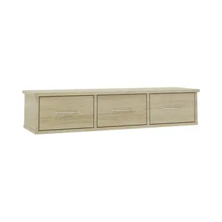 VidaXL Wand-Schubladenregal Sonoma-Eiche 88x26x18, 5 Cm Holzwerkstoff