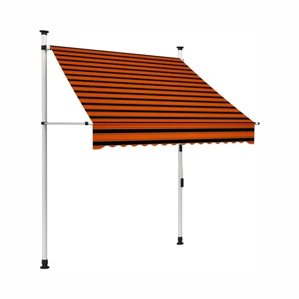 Vidaxl - Einziehbare Markise Handbetrieben 150 Cm Orange Und Braun thumbnail