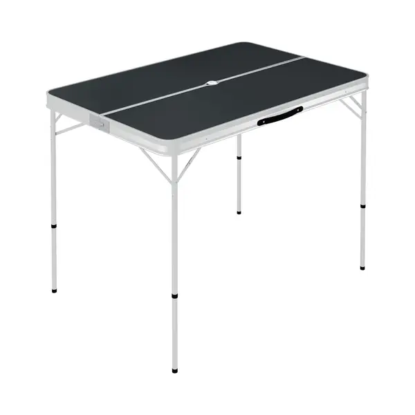 VidaXL Campingtafel Inklapbaar Met 2 Banken Aluminium Grijs thumbnail