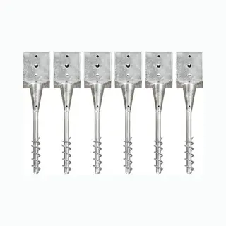 VidaXL - Grondpinnen - 6 - St - 12x12x56 - Cm - Gegalvaniseerd - Staal - Zilverkleurig