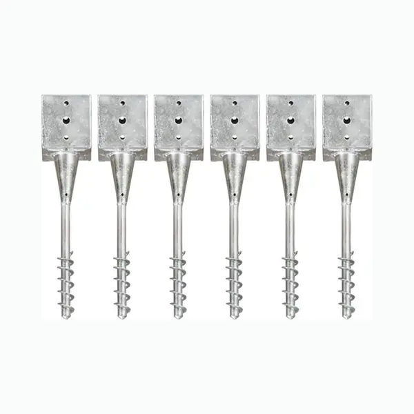 VidaXL - Grondpinnen - 6 - St - 12x12x56 - Cm - Gegalvaniseerd - Staal - Zilverkleurig thumbnail