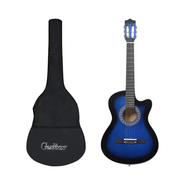 VidaXL - 12-delige - Gitaarset - Met - 6 - Snaren - Western - Klassiek - 38" - Blauw thumbnail