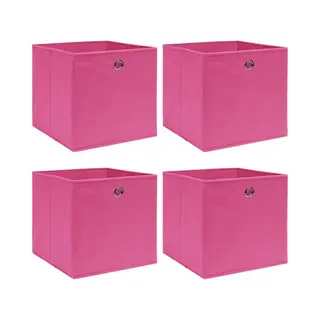 VidaXL Aufbewahrungsbox, Ordnungsboxen 4 Stk. Rosa 32x32x32 Cm Stoff