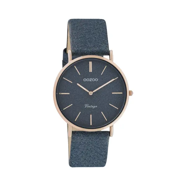 Oozoo Damen Armbanduhr Dunkelblau Analog C20203 Vintage Series Lederarmband UOC20203 Analoguhr thumbnail