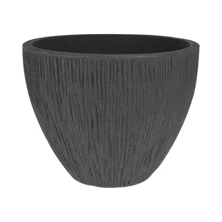 Pro Garden Plantenpot/bloempot Pompei - Tuin - Kunststof - Antraciet Grijs - D31 X H32 Cm
