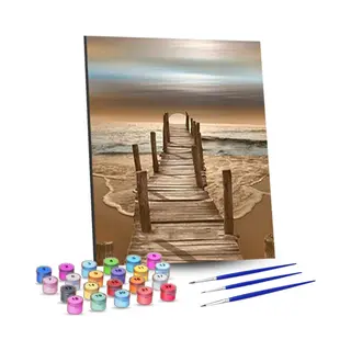 Rubye® Schilderen Op Nummer Volwassenen – Zonsondergang – Inclusief Verf En Penselen – Canvas Schildersdoek – Kleuren Op Nummer – 40x50cm