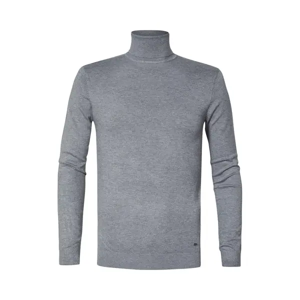 Petrol Industries Herren Rollkragenpullover - Langarm Turtleneck Sweatshirt - Pullover - Rippstrickabschlüsse - Herrenbekleidung - Grau - S thumbnail