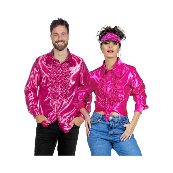 Wilbers Ruchesblouse Satijn Cyclaam - Maatkeuze, Maat 54 thumbnail