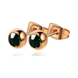 Cilla Jewels Oorstekers Rose Edelstaal Groene Steen