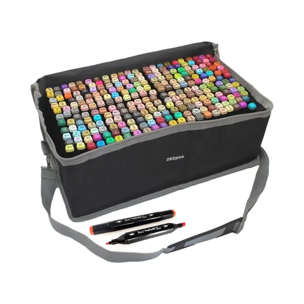 Premium Twinmarkers 262 Stuks - Professionele Alcohol Markers - Dubbelzijdige Dual Tip Markers - Twinmarker Alcohol Stiften thumbnail