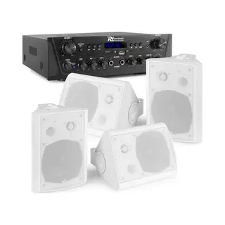 Power Dynamics Horeca Set Voor Binnen & Buiten Met Bluetooth, Fm Radio En Mp3 - Wit