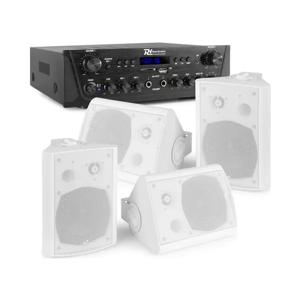 Power Dynamics Horeca Set Voor Binnen & Buiten Met Bluetooth, Fm Radio En Mp3 - Wit thumbnail