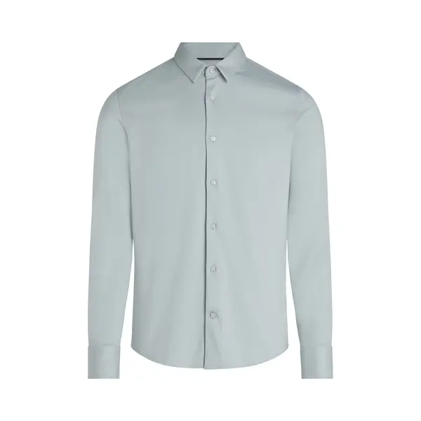 Calvin Klein - Heren Overhemden Smooth Cotton Slim Overhemd - Grijs - Maat S thumbnail