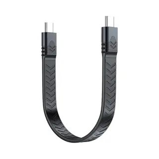 DrPhone NRG5 USB5 Thunderbolt-kabel – 16K Video, 80Gbps Data, 240W Pd Opladen – Type-C Naar Type-C – Platte Kabel 13cm
