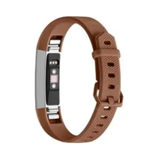 By Qubix Geschikt Voor Fitbit Alta Hr Siliconen Bandje Met Gesp - Maat, Large - Coffee Smartwatch Bandje