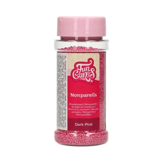 FunCakes Nonpareils Dark Pink, Cake Sprinkles, Great Taste, Perfect For Cake Decorating, Hundreds And Thousands Sprinkles. 80 G.