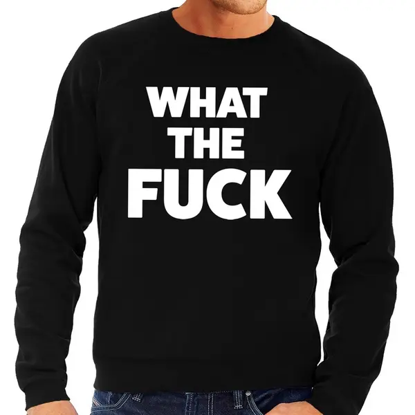 Bellatio Decorations What The Fuck Tekst Sweater Zwart Heren - Heren Trui What The Fuck Xl thumbnail