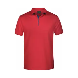 James & Nicholson Polo Shirt Golf Pro Premium Rood/navy Voor Heren - Rode Herenkleding - Werkkleding/zakelijke Kleding Polo T-shirt 2XL
