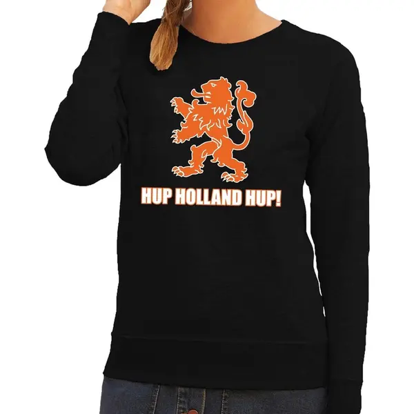 Bellatio Decorations Nederland Supporter Sweater Hup Holland Hup Zwart Voor Dames - Landen Kleding Xxl thumbnail