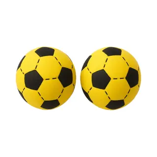 T&F Creations 2x Foam Softbal Voetbal Geel 20 Cm - Zachte Schuimrubberen Speelgoed Voetballen