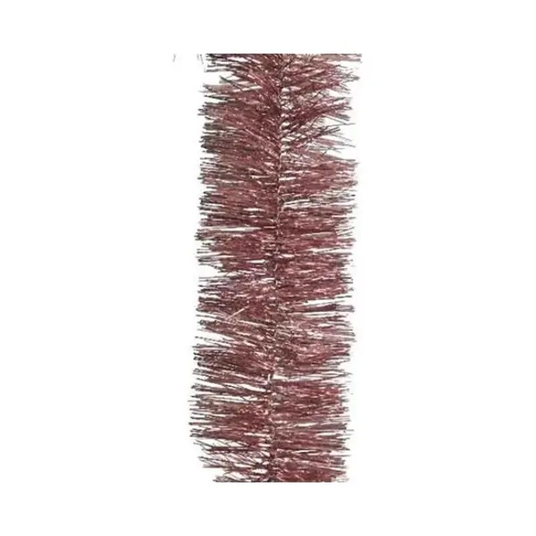 Decoris Kerstslinger - 2x - Oudroze - Lametta - 270 X 7 Cm - Folie Slinger - Kerstversiering thumbnail