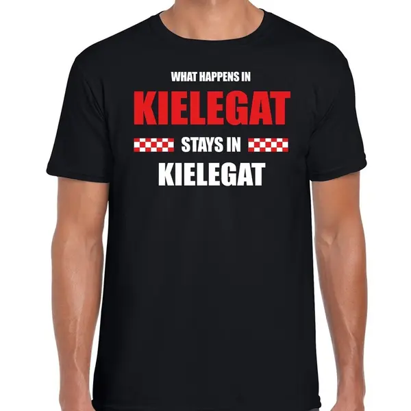Bellatio Decorations Breda / Kielegat Carnaval Verkleed Outfit / T-shirt Zwart Voor Heren - Brabant Carnaval Verkleed Outfit / Kostuum - What Happens In Kielegat Stays In thumbnail