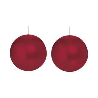 Trend Candles Bolkaars Glad - 2x - Bordeaux Rood - 8 Cm - 25 Branduren - Ronde Kaarsen