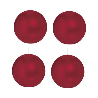 Trend Candles Bolkaars Glad - 4x - Bordeaux Rood - 8 Cm - 25 Branduren - Ronde Kaarsen
