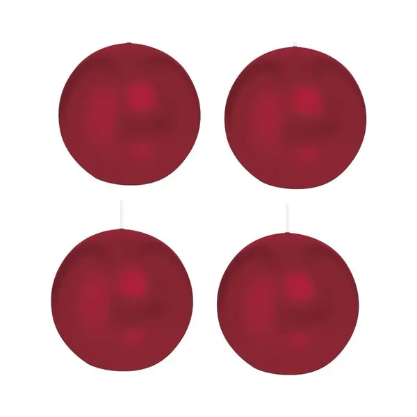 Trend Candles Bolkaars Glad - 4x - Bordeaux Rood - 8 Cm - 25 Branduren - Ronde Kaarsen thumbnail
