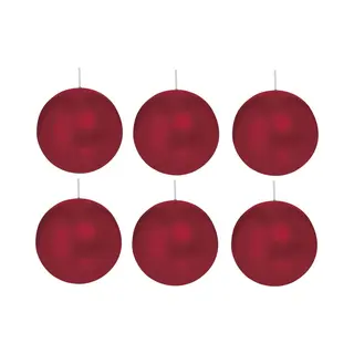 Trend Candles Bolkaars Glad - 6x - Bordeaux Rood - 8 Cm - 25 Branduren - Ronde Kaarsen