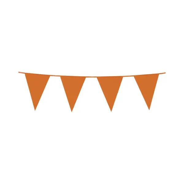 Oranje Plastic Buiten Feest Slinger 20 Meter - 20m Vlaggenlijnen - Koningsdag Vlaggenlijn - Wk / Ek Versiering thumbnail