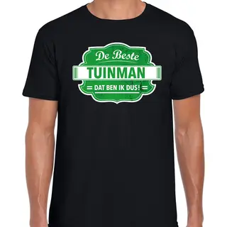 Bellatio Decorations Cadeau T-shirt Voor De Beste Tuinman Voor Heren - Zwart Met Groen - Tuinman - Kado Shirt / Kleding - Vaderdag / Collega S