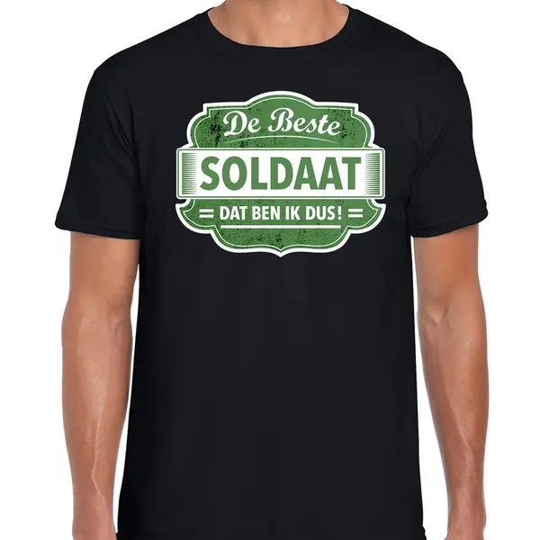 Bellatio Decorations Cadeau T-shirt Voor De Beste Soldaat Voor Heren - Zwart Met Groen - Soldaat - Kado Shirt / Kleding - Vaderdag / Collega Xl thumbnail