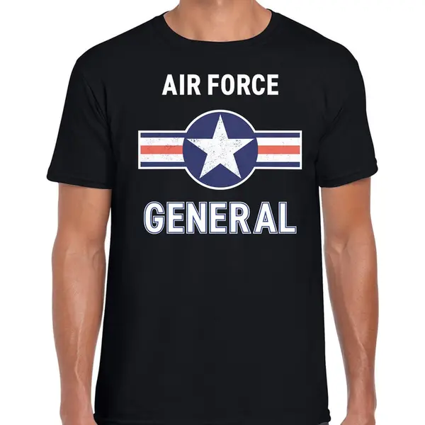 Bellatio Decorations Luchtmacht / Air Force Verkleed T-shirt - General - Zwart - Voor Heren - Carnaval Piloot - Kostuum Xxl thumbnail