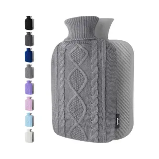 Qomfor Hot Water Bottle With Cover Uk - Soft Premium Faux Fur, 1.8L Hot Water Bottle For Period Pain Relief, Back Pain & Shoulder Pain - Cozy Gifts