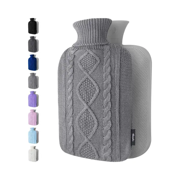 Qomfor Hot Water Bottle With Cover Uk - Soft Premium Faux Fur, 1.8L Hot Water Bottle For Period Pain Relief, Back Pain & Shoulder Pain - Cozy Gifts thumbnail