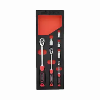 Uni Omkeerbare Ratel Set Voor Smalle Ruimtes, 1/4, 3/8 & 1/2"