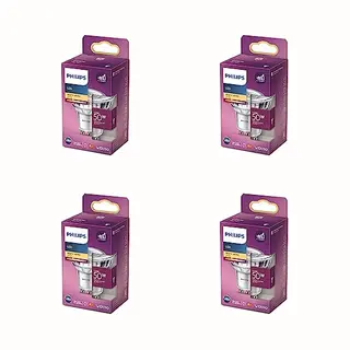 Philips Voordeelverpakking - GU10 - Led Spotlamp - 50W - Niet Dimbaar - Warmwit Licht - Set Van 4 Stuks