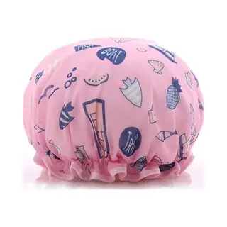 New Age Devi 2 X Big Shower Hoed - Shower Cap - Rose Sea World - Waterproof - Badstop - Dubbellaags - Douchekoppen Cover - Vrouwen Leveren Kamer Accessoires