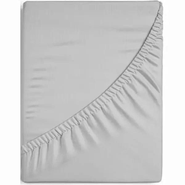 Egyptisch Percale Katoen - Hoeslaken - Warm Grijs - 90x210 Cm - Dreamers Den thumbnail