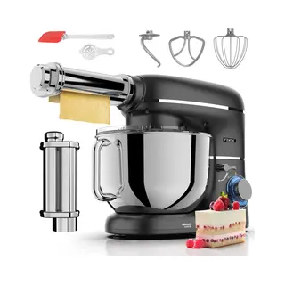 Fentic Keukenmachine - 2000W - Keukenrobot - Incl. Pastaroller En Extra Accessoires - 6, 2L Mengkom - Foodprocessor - Pastamachine - Zwart