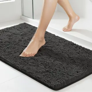 Absorberende Badmat – 90x60cm – Tpr Antislip Douchemat – Extra Zwaar – Badkamermat – Zwart – Sevend®