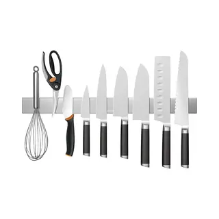 Kitchen Monster KitchenMonster® Messenmagneet Messenblok 40 Cm - Magnetische Messenhouder Inclusief Zelfklevend Tape (3M) En Schroefbevestiging - Messenmagneetstrip