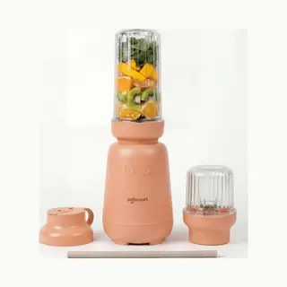 Safecourt Kitchen PureBlend - 1000W Smoothie Maker - Bpa Vrij - Inclusief To-go Drinkdeksel + Rietje- Premium Tritan Blendbekers -Roze