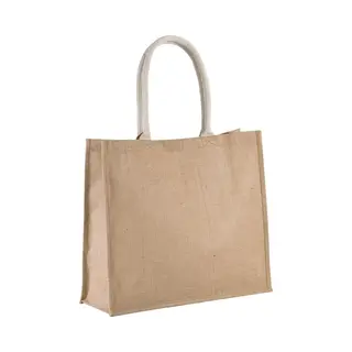 Kimood Jute Boodschappen Strandtas - 2x Stuks - Beige - 42 X 36 Cm - Strandartikelen Beach Bags/shoppers - 22 Liter