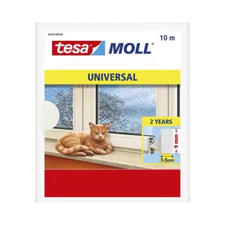 Tesa Tochtstrip Universeel - 2x - Zelfklevend - Wit - 10 Mtr X 9 Mm - Tochtstroken