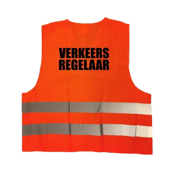 Bellatio Decorations Verkeersregelaar Vest / Hesje Oranje Met Reflecterende Strepen Voor Volwassenen - Wegwerkzaamheden/incidenten/omleiding - Veiligheidshesjes / thumbnail